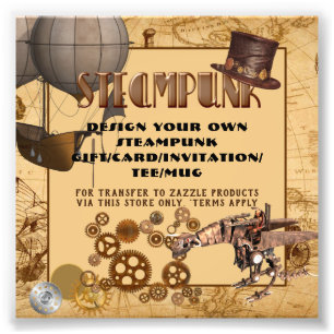 STEAMPUNK-Vorlage Übertragung auf JEDES Geschenk/K Fotodruck