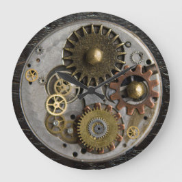 SteamPunk-Wall-Uhr, Stahluhr, Acryluhr Große Wanduhr