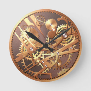 steampunk watch gears runde wanduhr