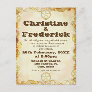 Steampunk Wedding, 4.25"x5.5" Einladung