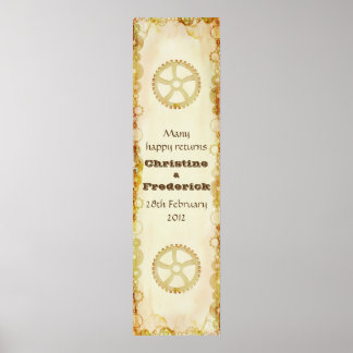 Steampunk Wedding, dekoratives vertikales Banner Poster