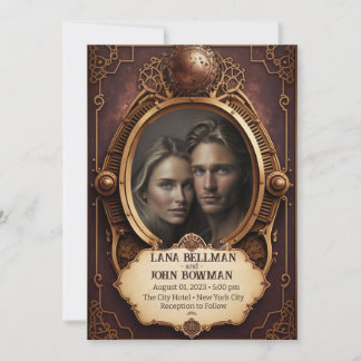 Steampunk Wedding Einladung