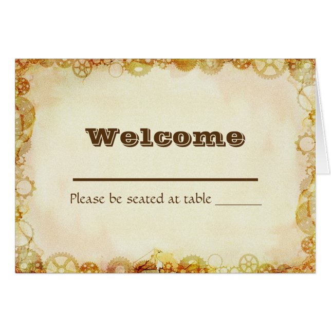 Steampunk Wedding, Platzkarte (Vorderseite (Horizontal))