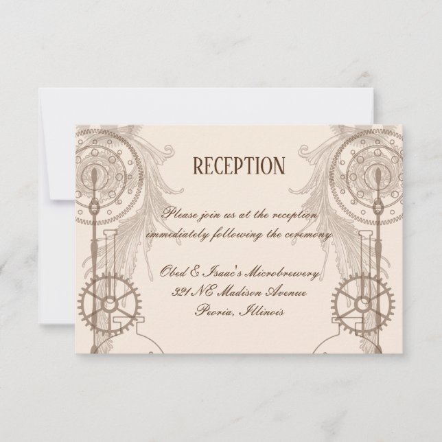 Steampunk Wedding Reception Einladung (Vorderseite)