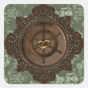 Steampunk Wedding Umschlag Aufkleber