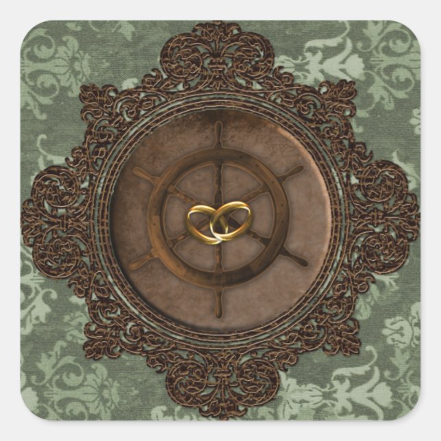Steampunk Wedding Umschlag Aufkleber (Vorderseite)