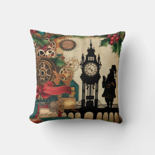 Steampunk-Weihnachts-Kissenhülle Kissen