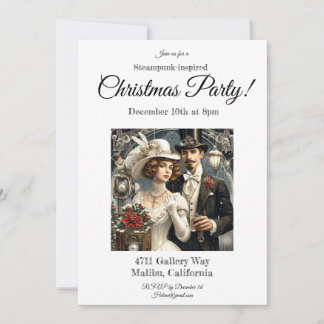 Steampunk Weihnachts-Party Einladung