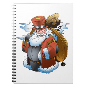 Steampunk-Weihnachtsmann im vintage Stil Notizblock
