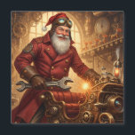 Steampunk Weihnachtsmann Werkstatt Magnetkarte<br><div class="desc">Tauche ein in die magische, mechanische Werkstatt des Weihnachtsmannes, wo Elfen, Rentier-Roboter und Santa selbst mit Schraubenschlüssel und Glühfunken den Schlitten für die große Nacht reparieren. ​Dieses einzigartige, detailreiche Design fängt den Geist von Weihnachten und die Ästhetik des Steampunk ein und ist perfekt für jeden, der das Besondere liebt. ​Wichtig:...</div>