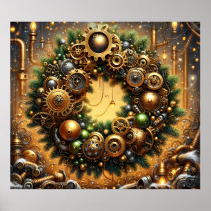 Steampunk-Weihnachtsposter Poster