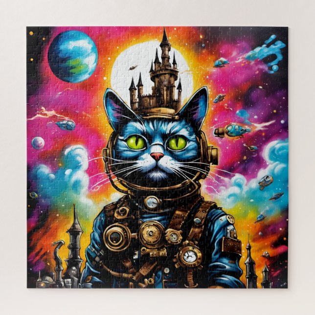 Steampunk Weltraumkatze II (Vertikal)