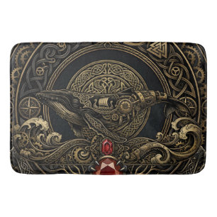 Steampunk-Wiking-Wal – Wächter des Nordens Badematte