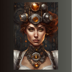 Steampunk Wild West Woman Schnitt v3 Seidenpapier
