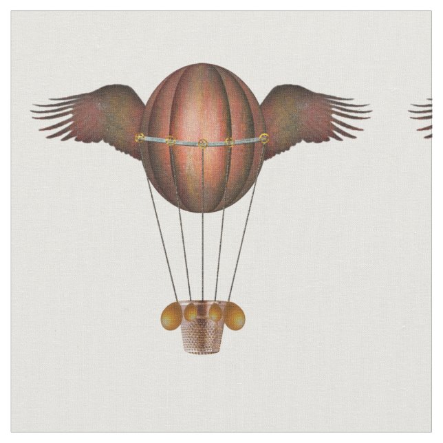 Steampunk Winged Balloon Fabric Stoff (Nahaufnahme)