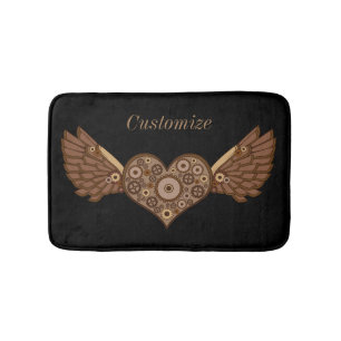 Steampunk Winged Heart mit Gears Thunder_Cove Badematte