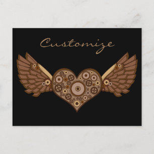 Steampunk Winged Heart mit Gears Thunder_Cove Postkarte