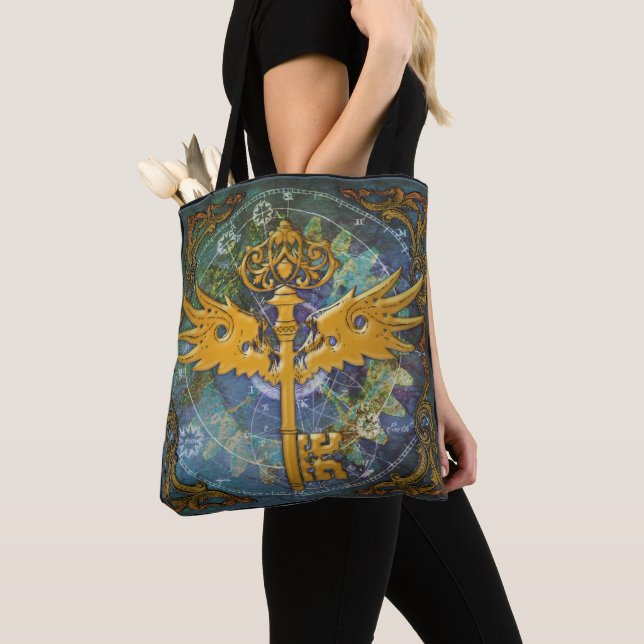 Steampunk Winged Key Tasche (Von Nahem)
