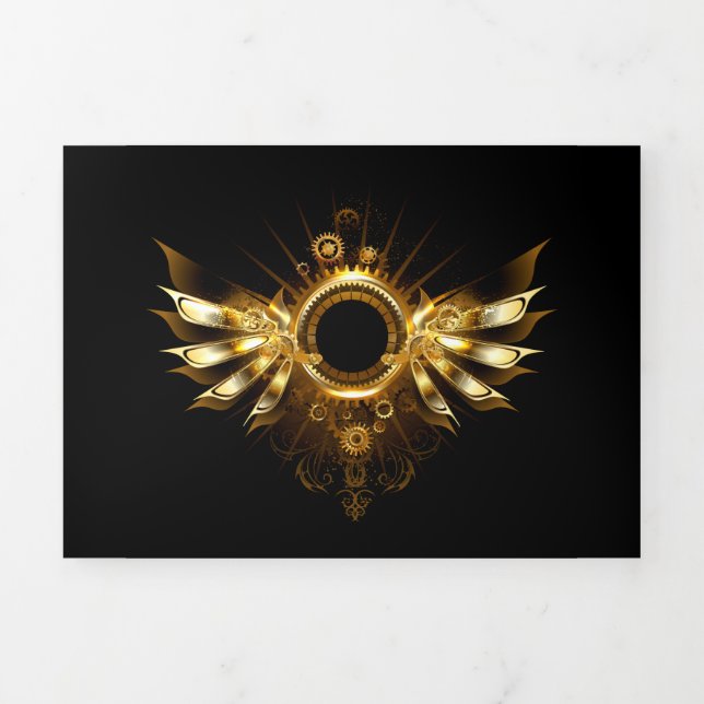 Steampunk wings dreifach-gefaltete programmkarte (Cover)