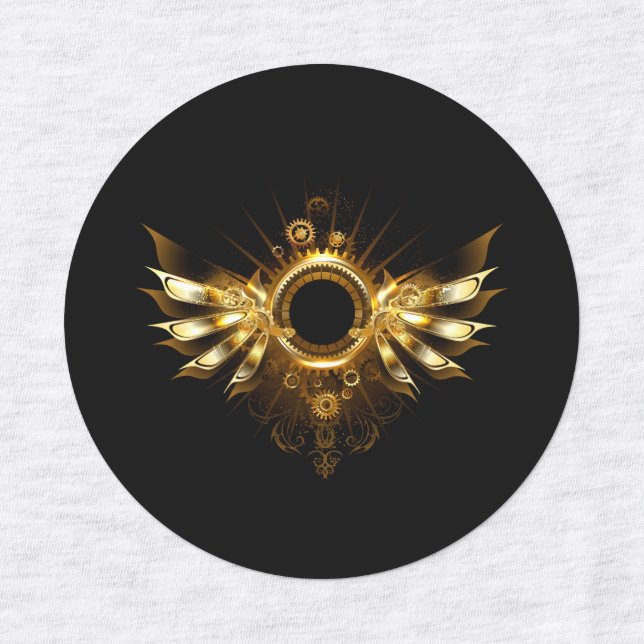 Steampunk wings etiketten (Design 1)