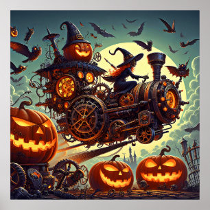 Steampunk Witch Art Poster