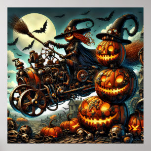 Steampunk Witch Art Poster
