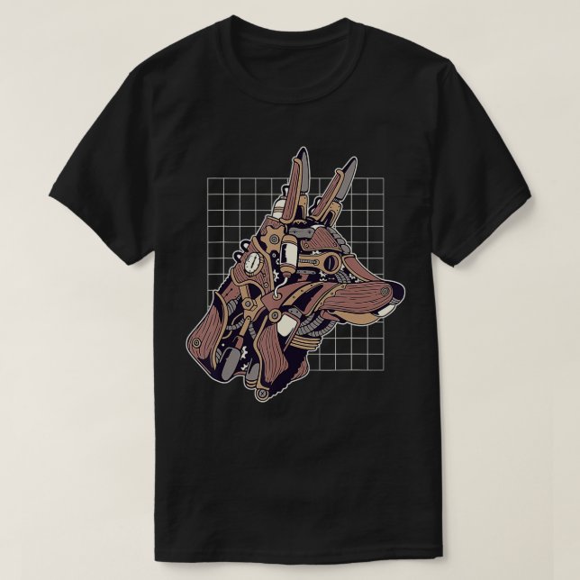Steampunk Wolf , Brillengeschenk Vintag für Shirt (Design vorne)
