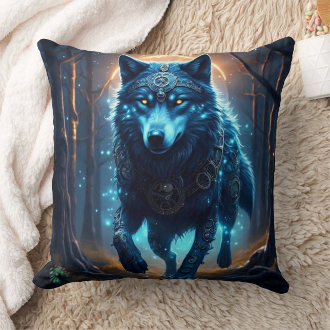 Steampunk Wolf Kissen (Decke)