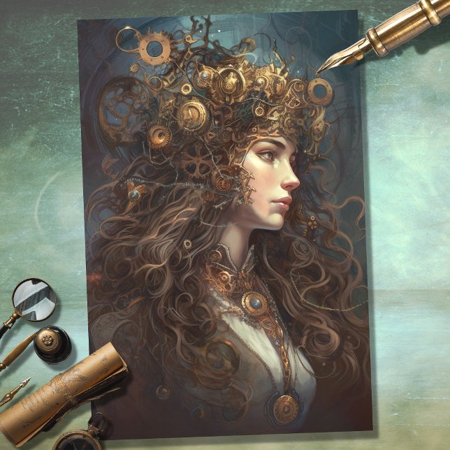 Steampunk Woman 3 Dekoupage Paper Seidenpapier (Von Creator hochgeladen)