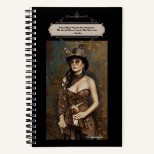 Steampunk Woman Goethe God Citation Black Journal
