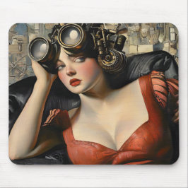 Steampunk Woman Mouse Pad Mousepad