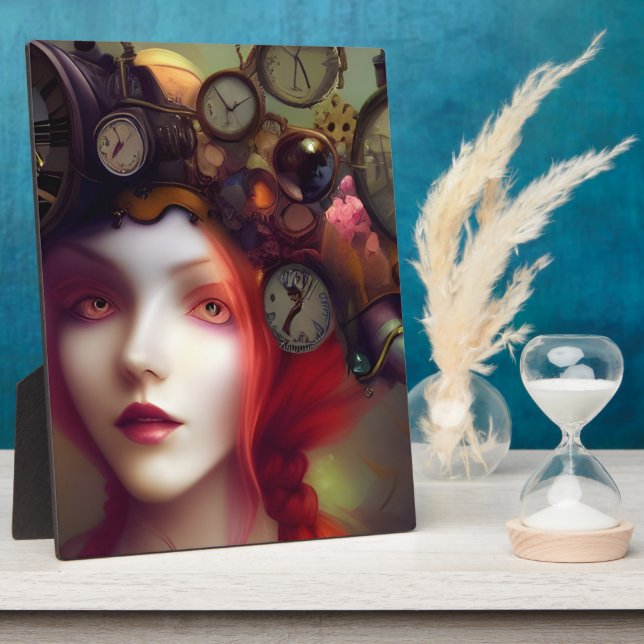 Steampunk Woman Plaque Fotoplatte (Seite)