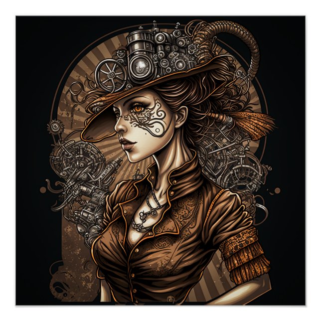 Steampunk Woman Poster (Vorderseite)