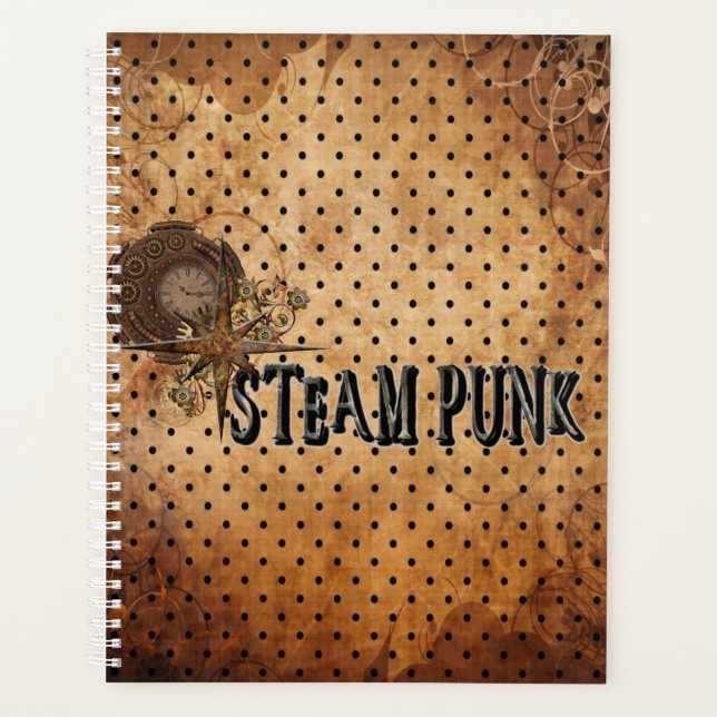 Steampunk-Wortcollage Planer (Vorderseite)