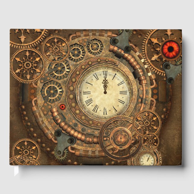 Steampunk, wunderbare Uhr Gästebuch (Vorderseite)
