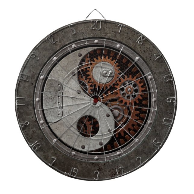 Steampunk Yin Yang Dartscheibe (vorne)