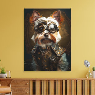 Steampunk Yorkie Leinwand Art