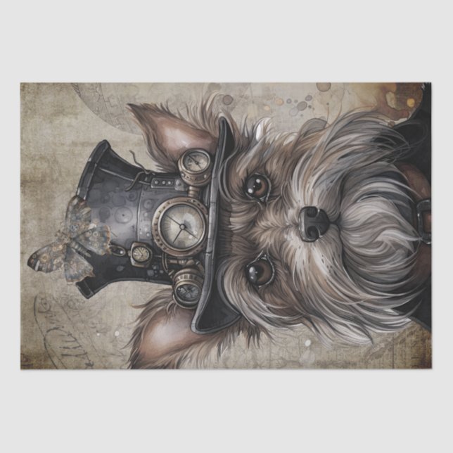 Steampunk Yorkshire Terrier Dog Seidenpapier (Vorderseite)