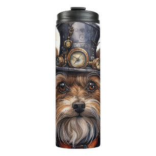 Steampunk Yorkshire Terrier Hund Thermosbecher