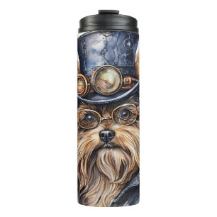 Steampunk Yorkshire Terrier Hund Thermosbecher