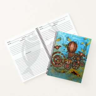 Steampunk-Zahnräder-Collage-Rezept Notizbuch