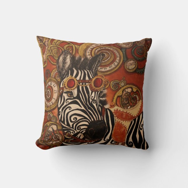 Steampunk Zebra Coussin (Recto)