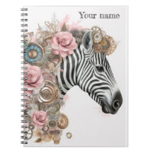 Steampunk-Zebra mit rosa Blume