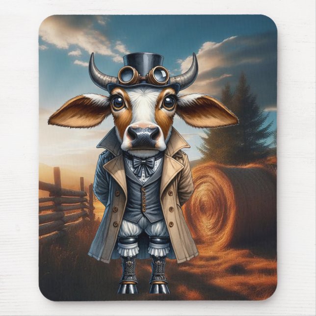 Steampunk-Zebu-Mauspad Mousepad (Vorne)