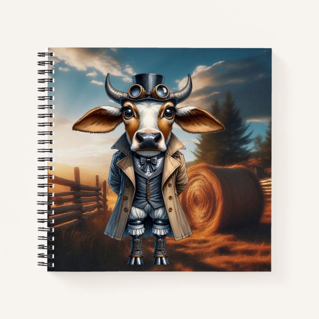 Steampunk Zebu Notizbuch (Vorderseite)