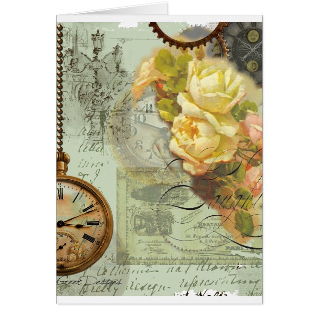 Steampunk Zeit & gelbe Rosen (Vorne)