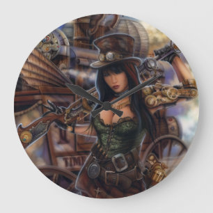 Steampunk Zeit-Reisend-Uhr! Große Wanduhr