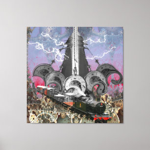 Steampunk-Zeitmaschine Leinwanddruck 