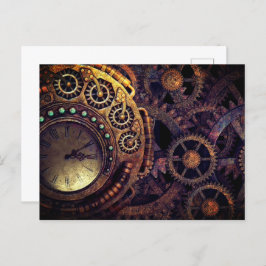 Steampunk-Zeituhr Postkarte
