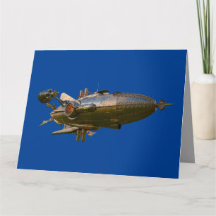 STEAMPUNK ZEPPELIN BLIMP JOURNAL CARTES D'ANNIVERS